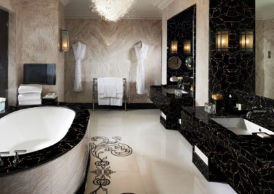 obsidian black withgold bathroom